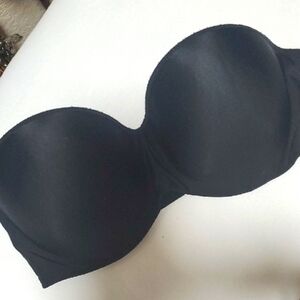 Lilyette Black Bandeau Strapless Bra Smooth Seamless Design Size 36 D NWOT